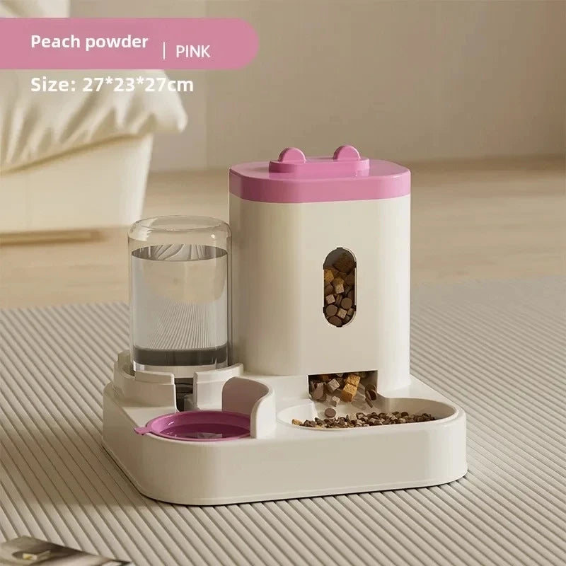 Elevated Automatic Pet Feeder & Water Fountain - Large Capacity for Cats & Dogs.