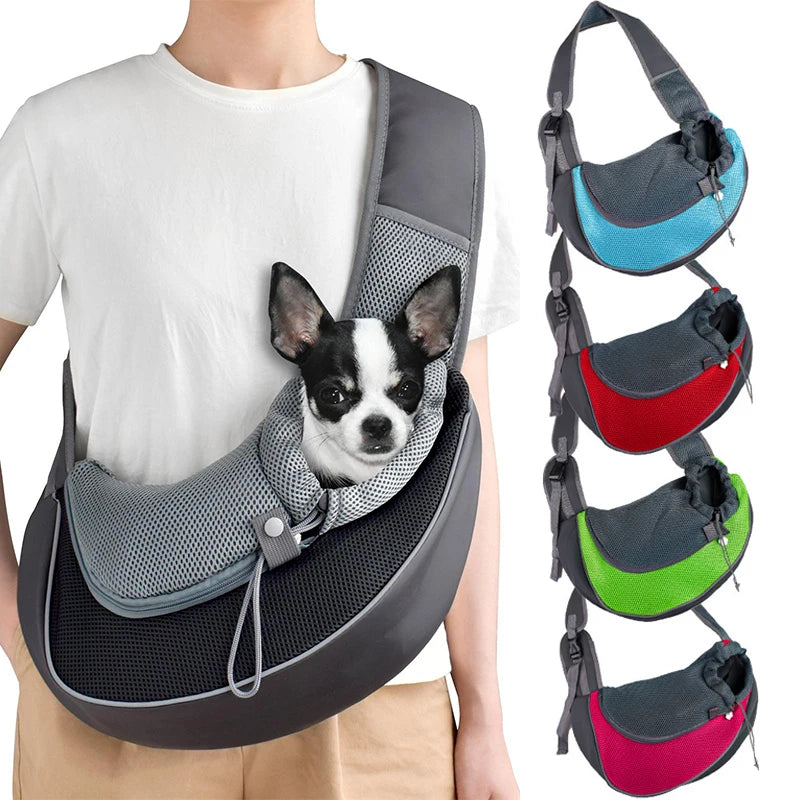 Ultimate Pet Carrier Backpack for Cats and Dogs - Stylish Mesh Sling Travel Tote & Crossbody Bag.