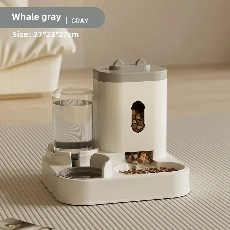 Elevated Automatic Pet Feeder & Water Fountain - Large Capacity for Cats & Dogs.