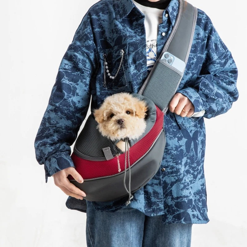 Ultimate Pet Carrier Backpack for Cats and Dogs - Stylish Mesh Sling Travel Tote & Crossbody Bag.
