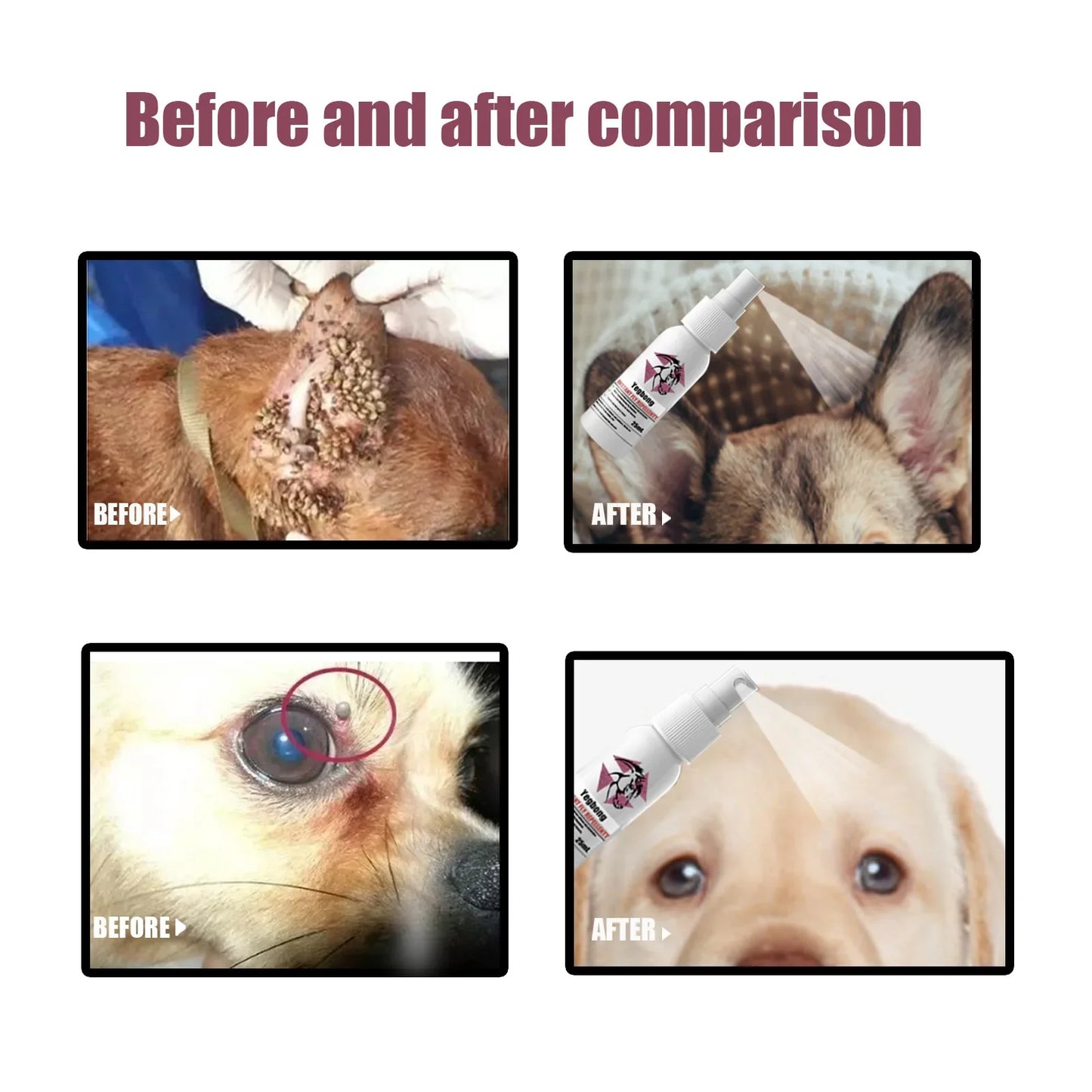 Pet Fur Spray for Effective Flea, Tick, and Mosquito Control in Dogs, Cats, and Home Environments.