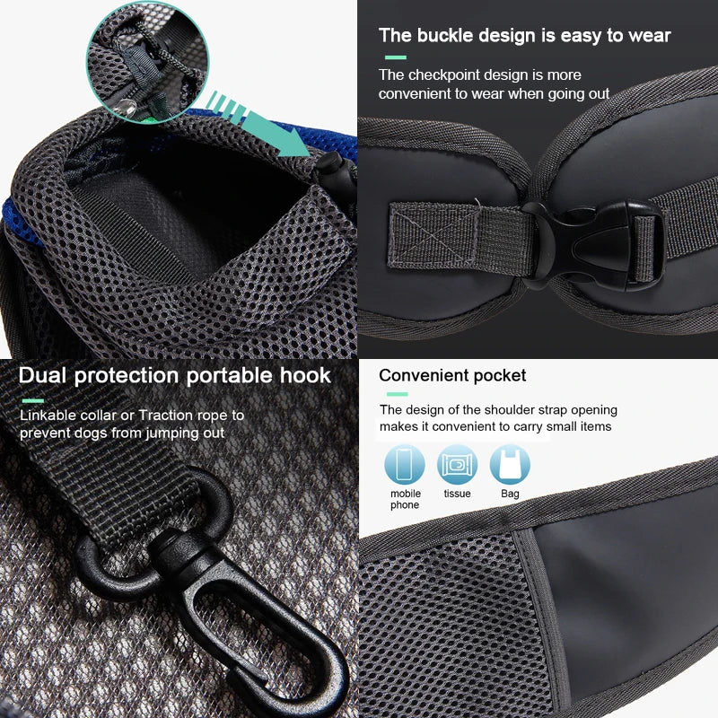 Ultimate Pet Carrier Backpack for Cats and Dogs - Stylish Mesh Sling Travel Tote & Crossbody Bag.