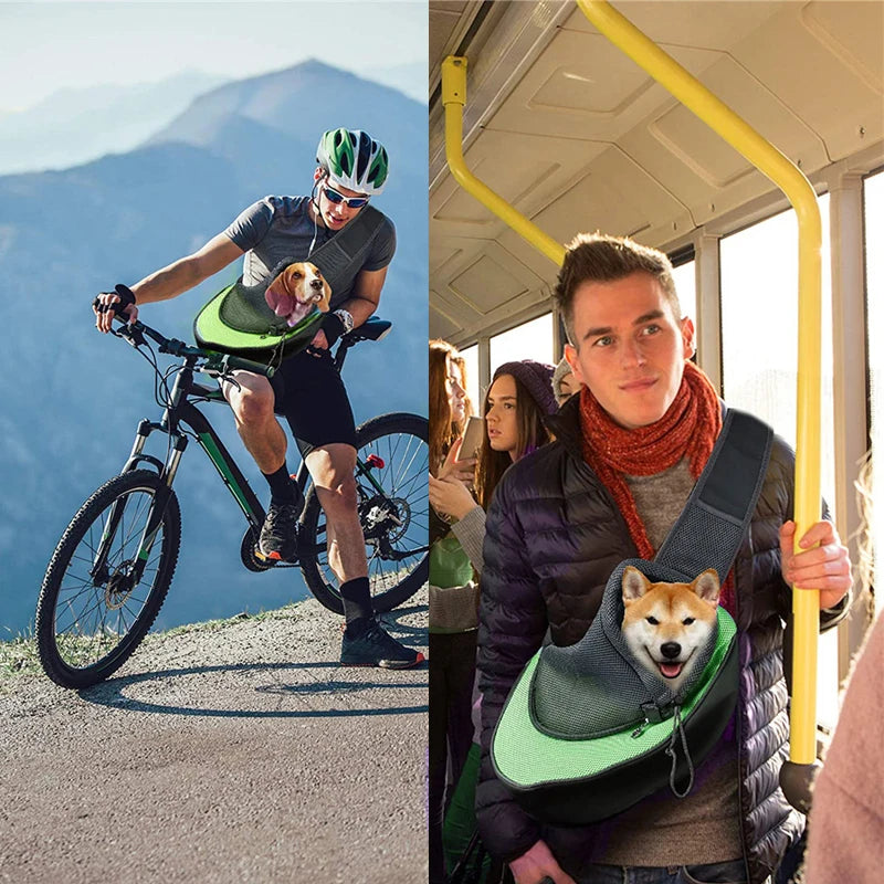 Ultimate Pet Carrier Backpack for Cats and Dogs - Stylish Mesh Sling Travel Tote & Crossbody Bag.