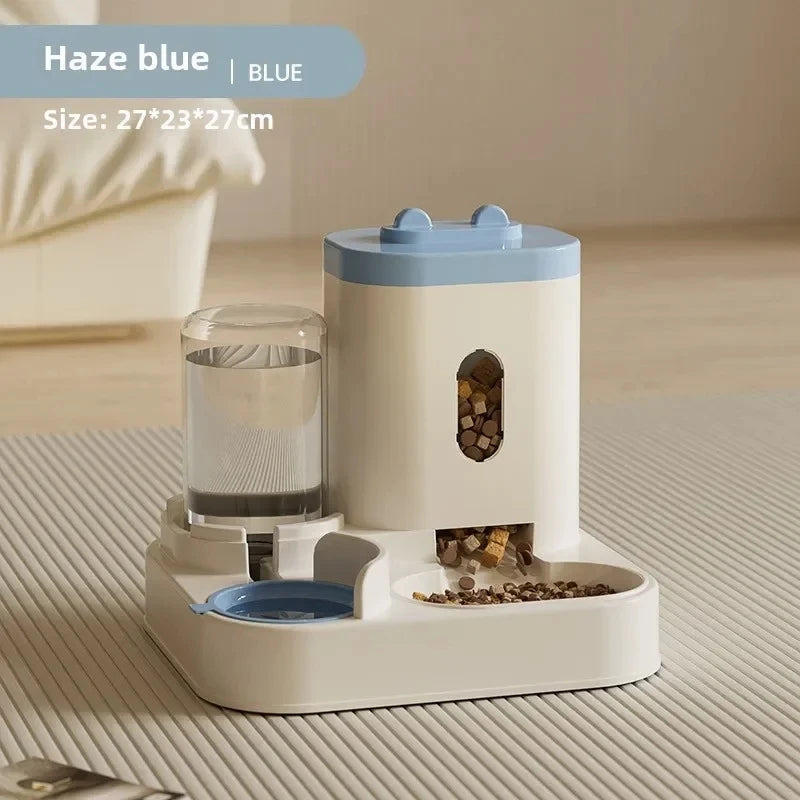 Elevated Automatic Pet Feeder & Water Fountain - Large Capacity for Cats & Dogs.