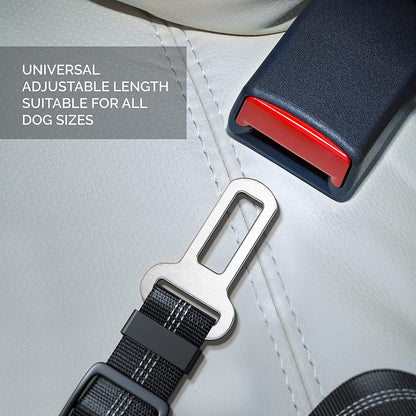 Dog Seat Belt with Elastic Bungee Buffer | Adjustable Car Travel Accessory.