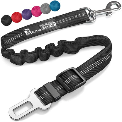 Dog Seat Belt with Elastic Bungee Buffer | Adjustable Car Travel Accessory.