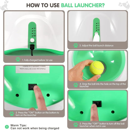 Automatic Ball Launcher Dog  Toy Interactive Tennis Pet Thrower.