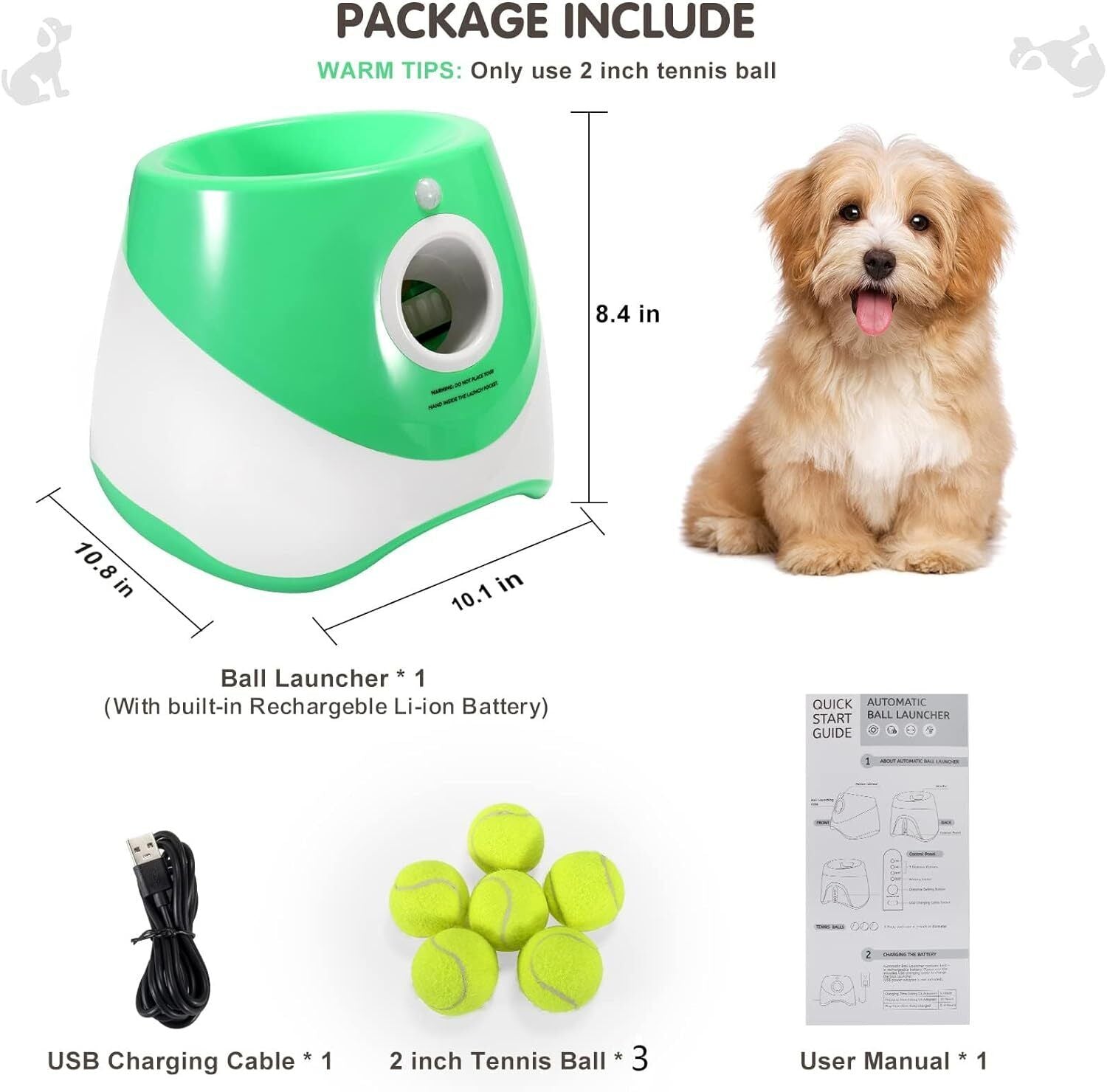 Automatic Ball Launcher Dog  Toy Interactive Tennis Pet Thrower.