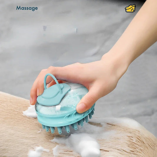 Silicone Massaging Dog/Cat Bath, Grooming Brush.