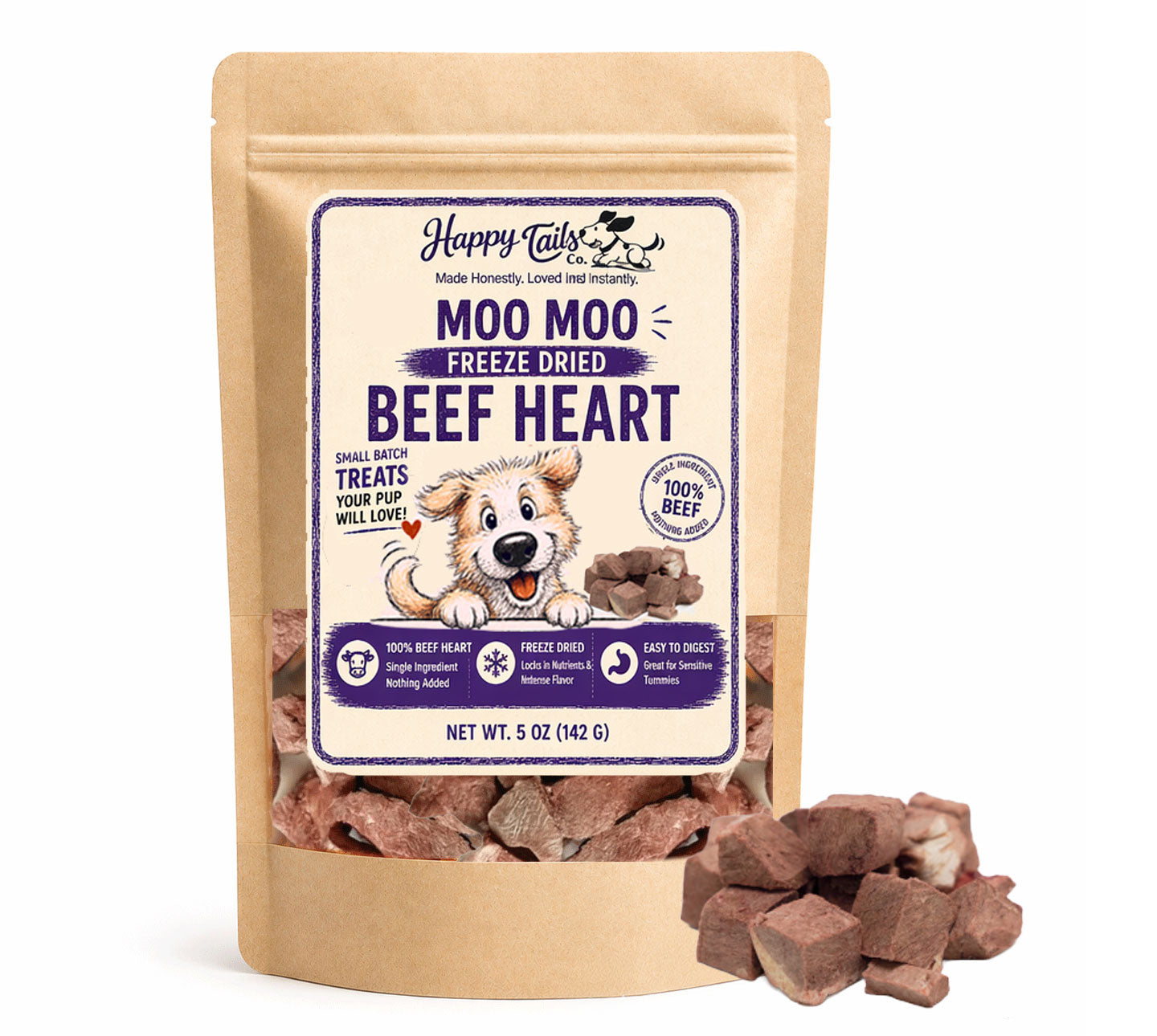Moo Moo Freeze-Dried Beef Heart | 5 oz