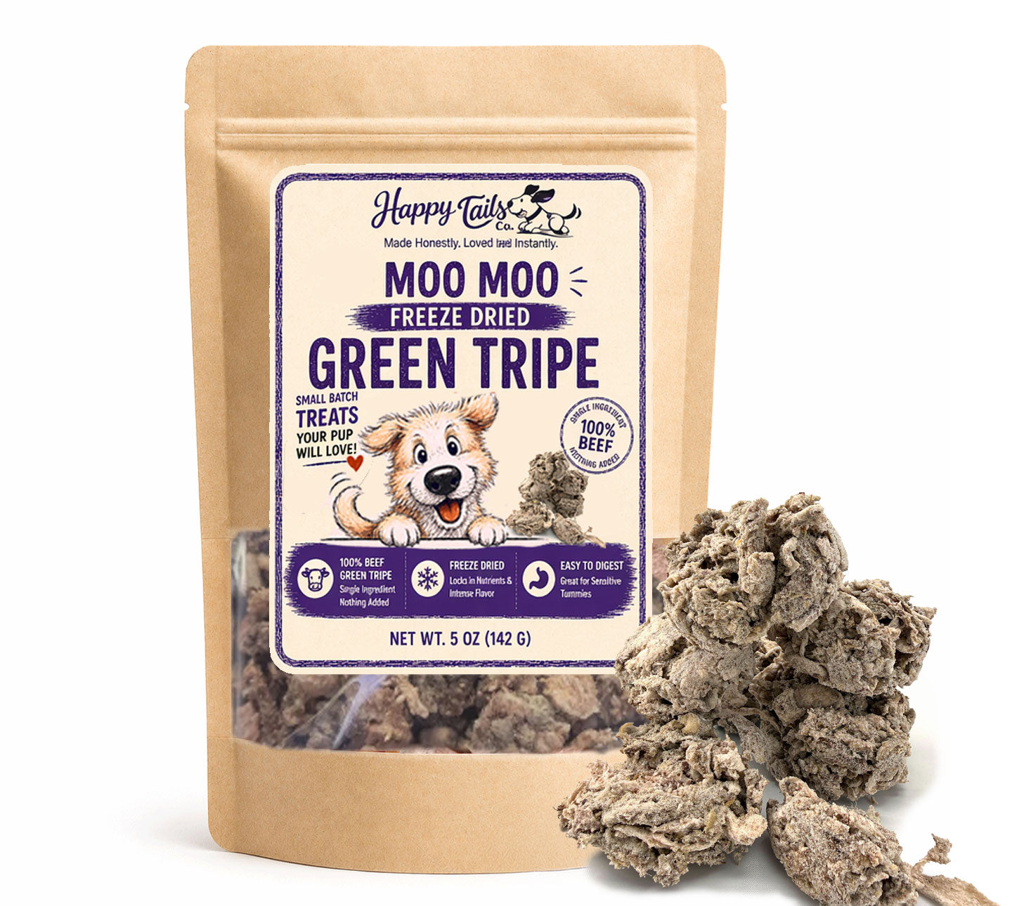 Moo Moo Freeze-Dried Green Tripe | 5 oz