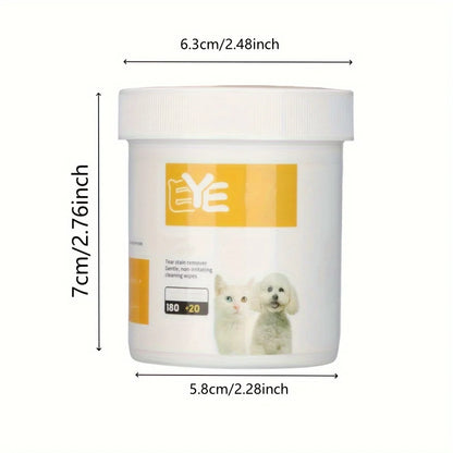 200 Count Pet Eye Cleaning Wipes - Gentle Tear Stain Remover Pads for Happy, Healthy Pets!.