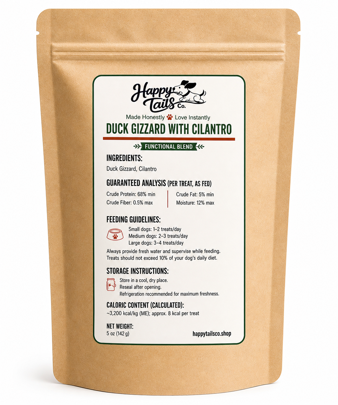 Quack Quack Dehydrated Duck Gizzard with Cilantro | 4 oz Limited