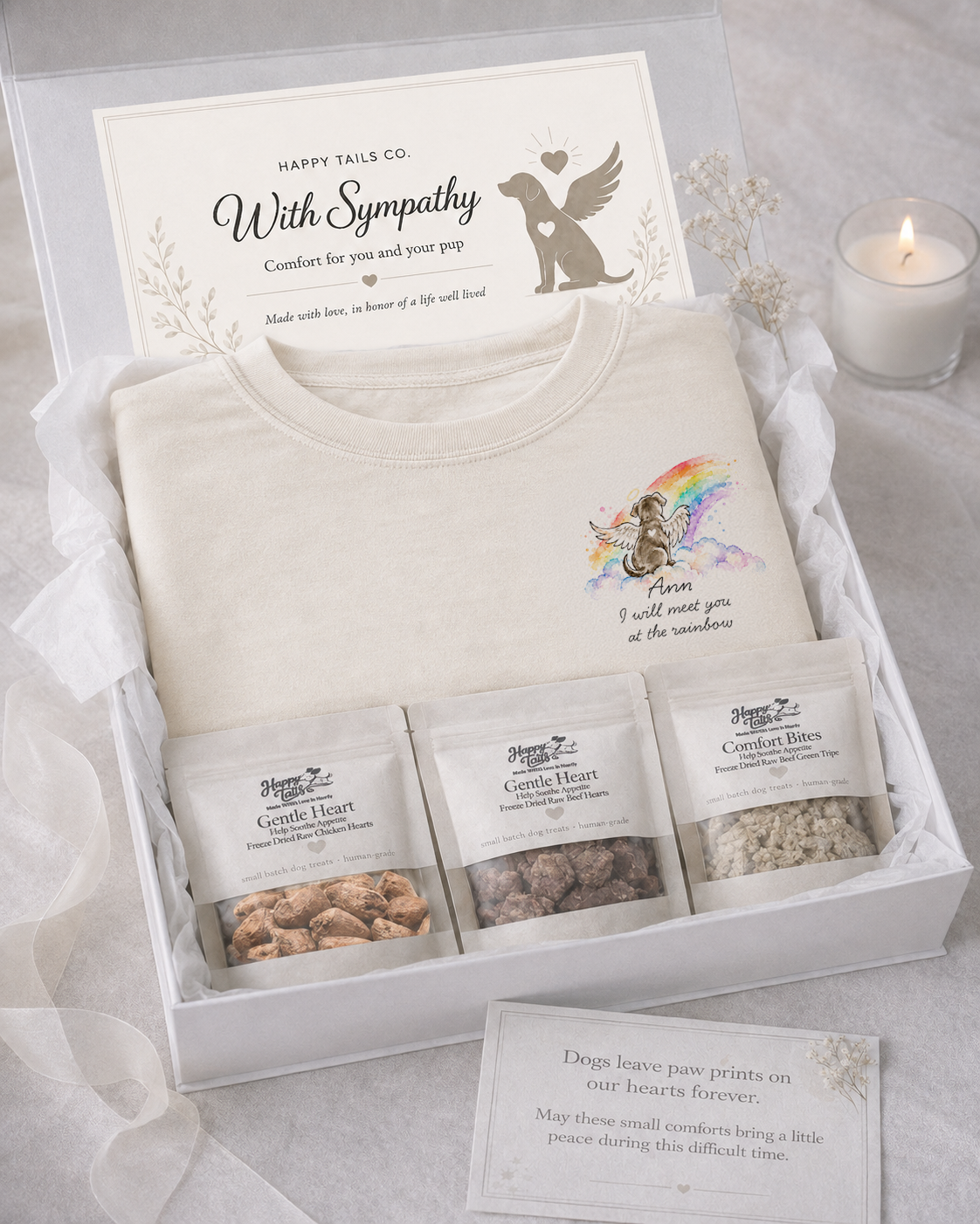 Happy Tails Sympathy Box | 2 oz x 3 + T-Shirt