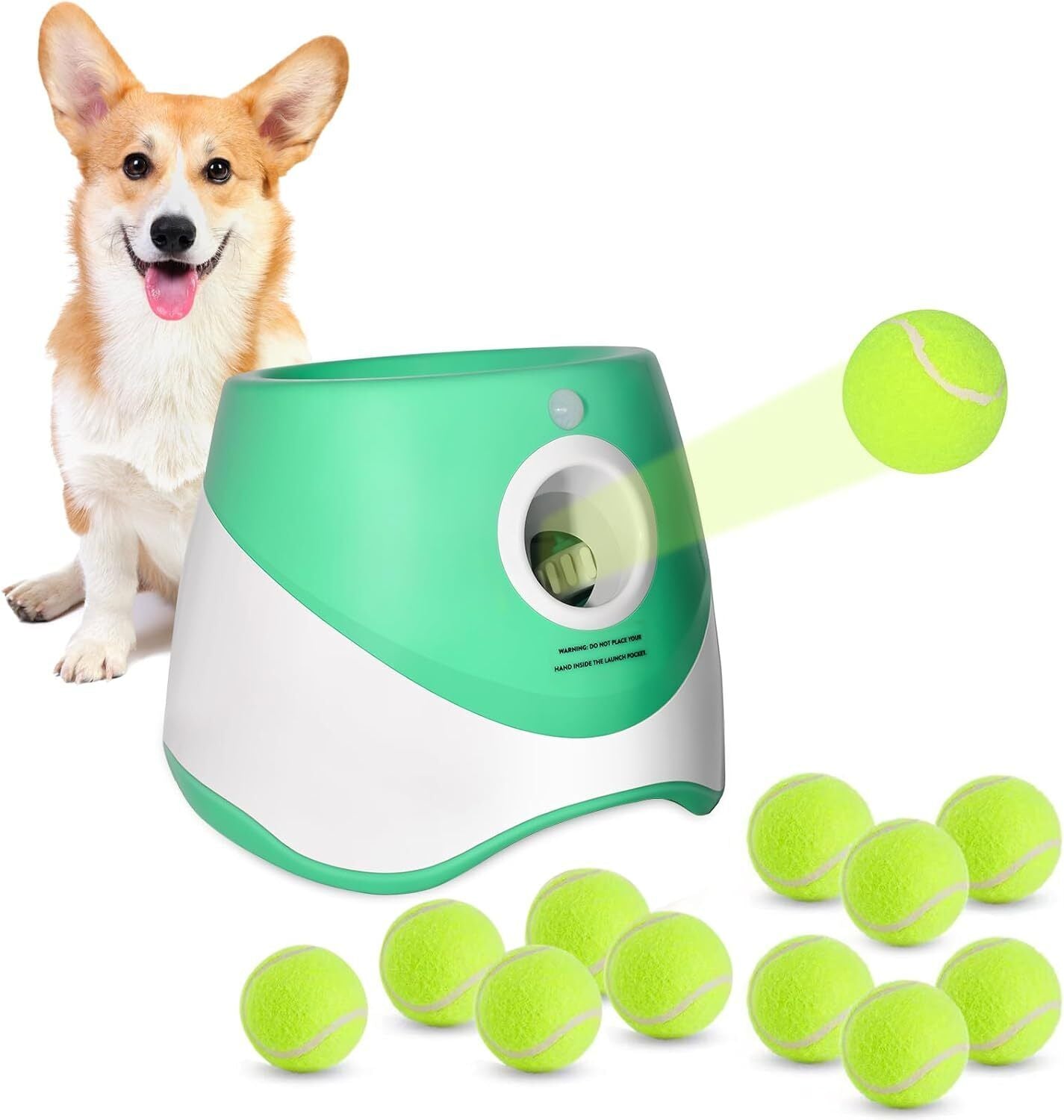 Automatic Ball Launcher Dog  Toy Interactive Tennis Pet Thrower.