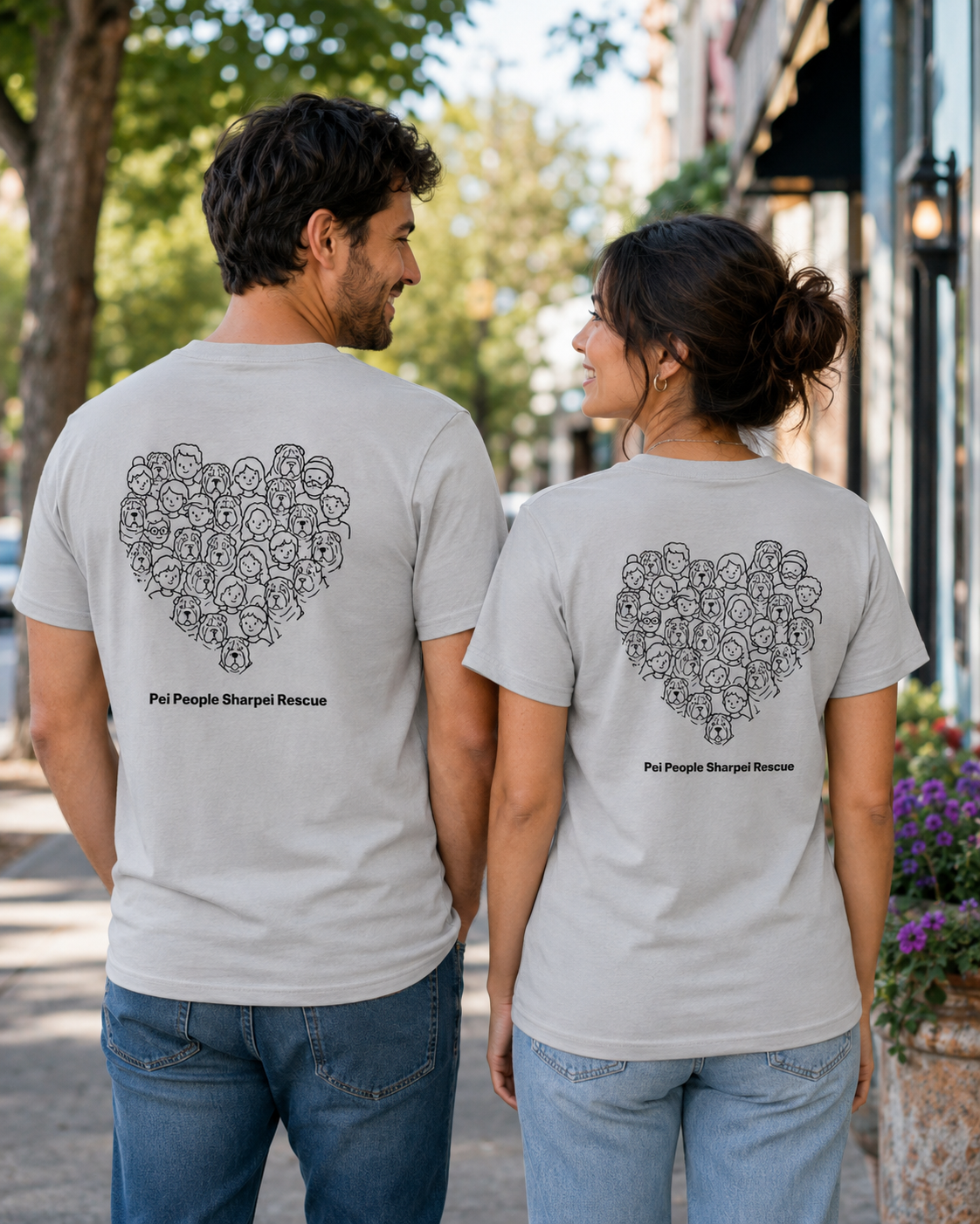 Pei People Shar Pei Rescue Unisex Fundraiser Tee - Light Collection -nw